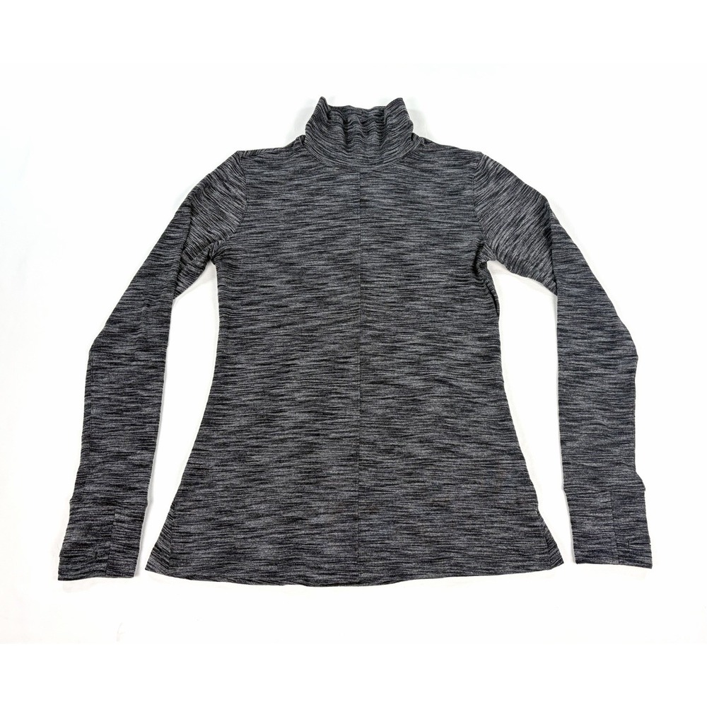 Lululemon &Go Take-Off Long Sleeve Womens Size 6 Heathered Black Yoga Pullover